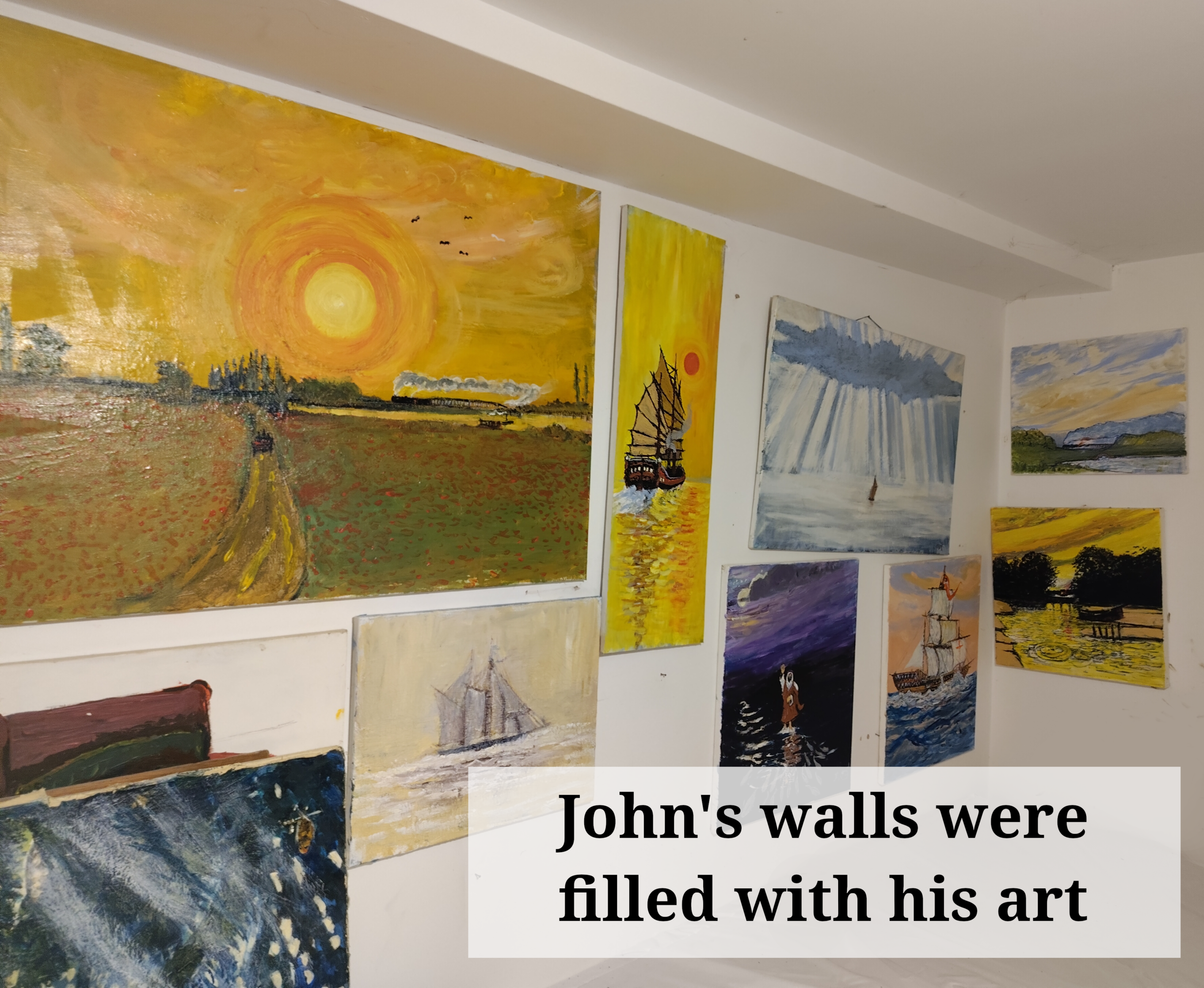 John’s walls were filled with his art